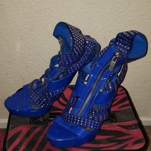 Blue silver studded Heels